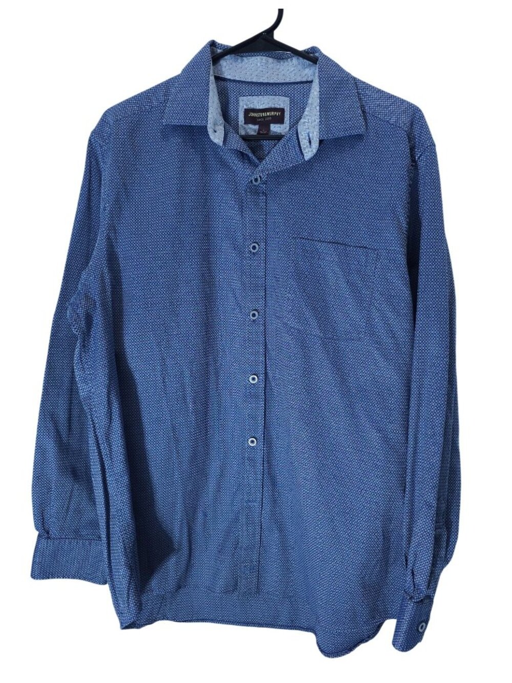 Must-Have Johnston & Murphy Men's Large Blue L/S Shirt: Drop Let's Go!